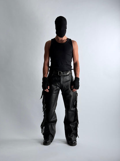 DOUBLE KNEE LEATHER PANTS