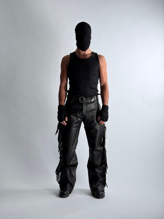 DOUBLE KNEE LEATHER PANTS