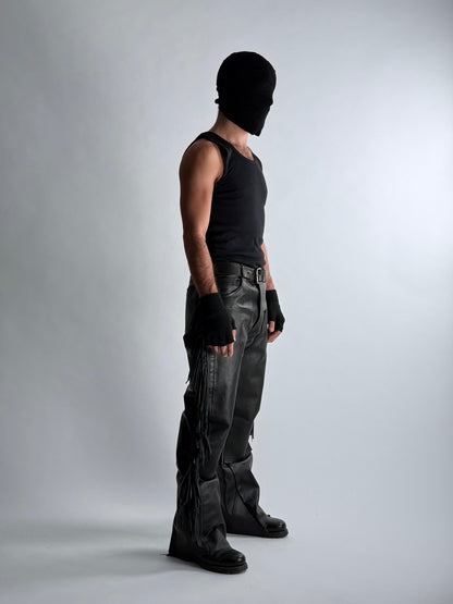 DOUBLE KNEE LEATHER PANTS