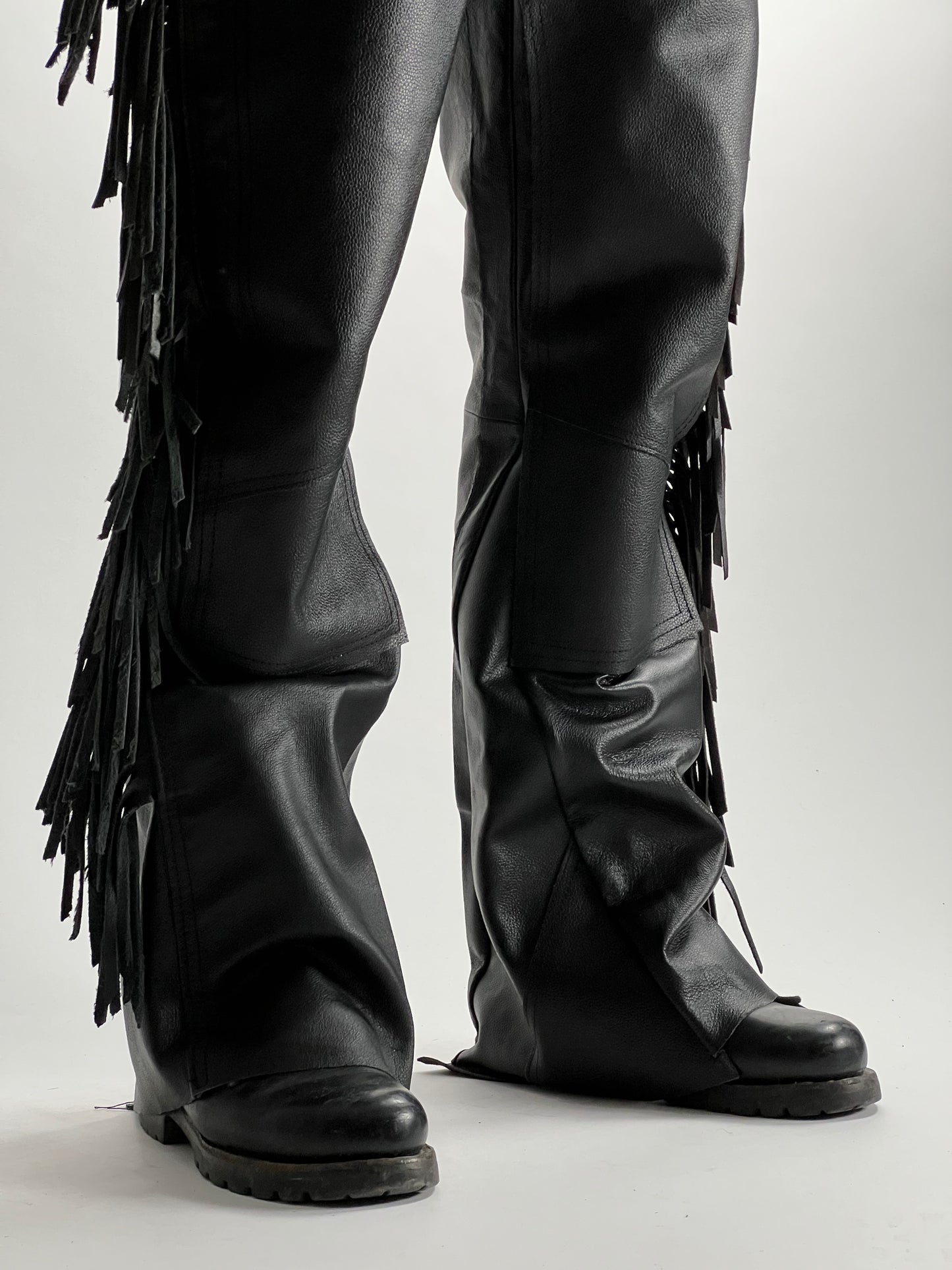 DOUBLE KNEE LEATHER PANTS