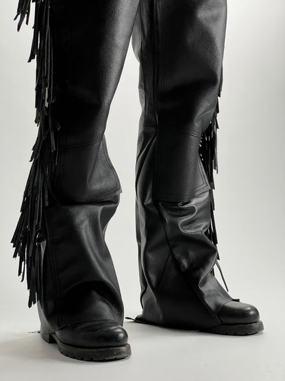 DOUBLE KNEE LEATHER PANTS