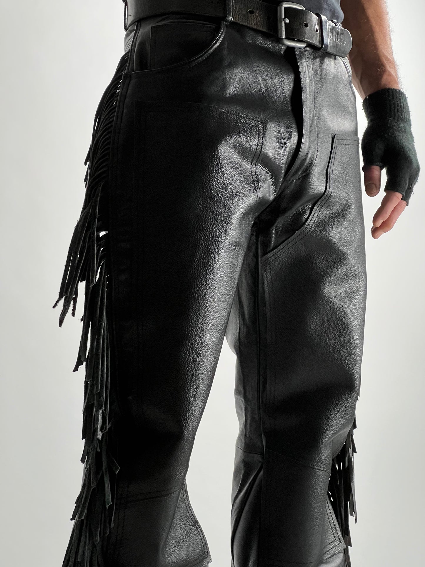 DOUBLE KNEE LEATHER PANTS