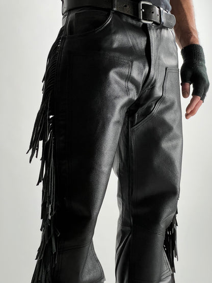 DOUBLE KNEE LEATHER PANTS
